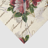 ヴィンテージの青い鳥とクラウンとバラのデコページ 薄葉紙 (詳細)