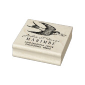 ヴィンテージの青い鳥とレターの住所スタンプ ラバースタンプ (スタンプ)