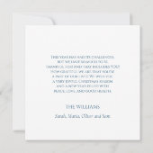 ヴィンテージの青い鳥と松の木のクリスマスカード 招待状 (裏面)