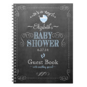 ヴィンテージの青い黒板の一見のベビーシャワーのゲストブック ノートブック (正面)