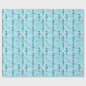 ヴィンテージの青くるみ割り季節の挨拶 ラッピングペーパー (フラット)