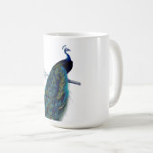 ヴィンテージの青くエレガントでカラフルな孔雀 コーヒーマグカップ (正面右)
