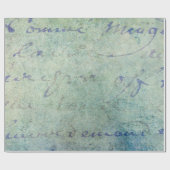 ヴィンテージの青くフランスのな原稿の硫酸紙 ラッピングペーパー (フラット)