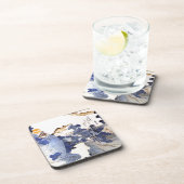 ヴィンテージの青く日本のな芸術 コースター (右側)