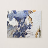 ヴィンテージの青く日本のな芸術 ジグソーパズル (横)