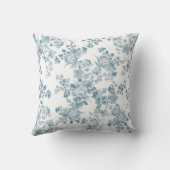 ヴィンテージの青く白いボヘミアのエレガントな花柄 クッション (裏面)