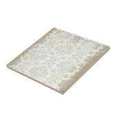 ヴィンテージの青のダマスク織 タイル (側面)