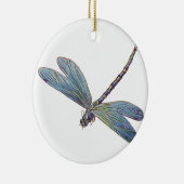 ヴィンテージの青のトンボ セラミックオーナメント (右)