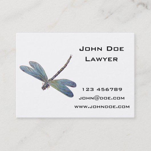 ヴィンテージの青のトンボ 名刺 (正面)