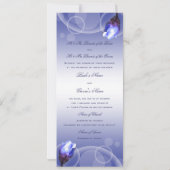 ヴィンテージの青のバラの旧式な冬の結婚式 招待状 (裏面)