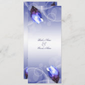 ヴィンテージの青のバラの旧式な冬の結婚式 招待状 (正面/裏面)