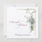 ヴィンテージの青は私をnotsの結婚忘れます 招待状 (正面)