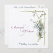 ヴィンテージの青は私をnotsの結婚忘れます 招待状 (正面/裏面)