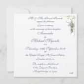 ヴィンテージの青は私をnotsの結婚忘れます 招待状 (裏面)