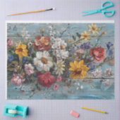 ヴィンテージの青擦り切れたい背景 薄葉紙 (クラフト)