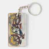 ヴィンテージの青銅色のオートバイのプリント キーホルダー (裏面)