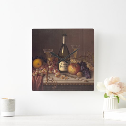 ヴィンテージの静物画の絵画の柱時計 スクエア壁時計 (ホーム)