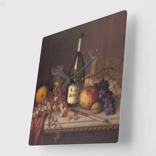 ヴィンテージの静物画の絵画の柱時計 スクエア壁時計 (傾斜)