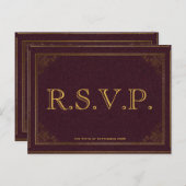 ヴィンテージの革本のBibliophile RSVPカード インビテーションポストカード (正面/裏面)