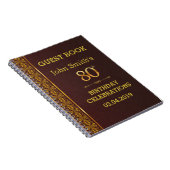 ヴィンテージの革質の第80誕生日のゲストブック ノートブック (右側)