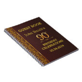 ヴィンテージの革質の第90誕生日のゲストブック ノートブック (右側)