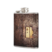 ヴィンテージの革 フラスク (左)