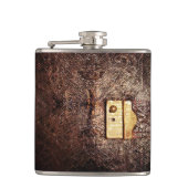 ヴィンテージの革 フラスク (正面)