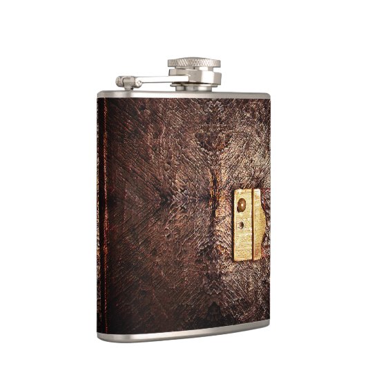 ヴィンテージの革 フラスク (右)