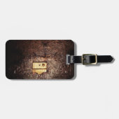 ヴィンテージの革 ラゲッジタグ (正面横)