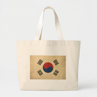 ヴィンテージの韓国の旗 ラージトートバッグ