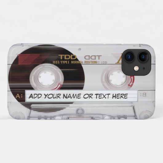 ヴィンテージの音楽カセットテープ一見パターン Case-Mate iPhoneケース (裏面(横))