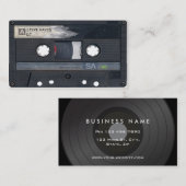 ヴィンテージの音楽カセットテープ一見 名刺 (正面/裏面)