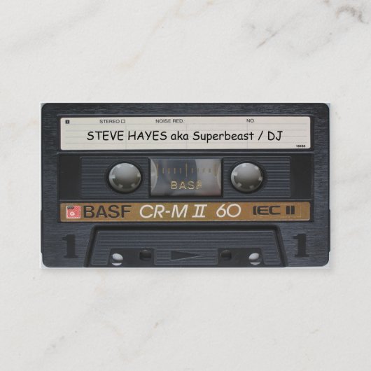 ヴィンテージの音楽カセットテープ一見 名刺 (正面)