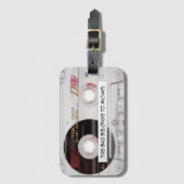 ヴィンテージの音楽カセット組合せテープレトロの古い学校 ラゲッジタグ (正面縦)