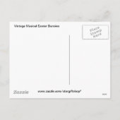 ヴィンテージの音楽的なイースターのウサギ シーズンポストカード (裏面)