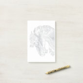 ヴィンテージの頭の白 ポストイット (デスク上)