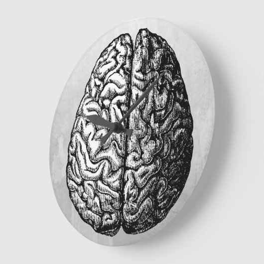 ヴィンテージの頭脳のスケッチの時計 ラージ壁時計 (傾斜)