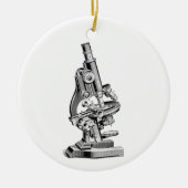 ヴィンテージの顕微鏡のイラストレーションのレトロの顕微鏡 セラミックオーナメント (正面)