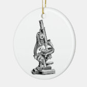 ヴィンテージの顕微鏡のイラストレーションのレトロの顕微鏡 セラミックオーナメント (左)