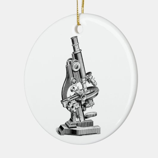 ヴィンテージの顕微鏡のイラストレーションのレトロの顕微鏡 セラミックオーナメント (左)