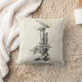 ヴィンテージの顕微鏡のイラストレーションのレトロSteampunk クッション (ブランケット)