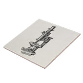 ヴィンテージの顕微鏡古く旧式な科学の顕微鏡 タイル (側面)