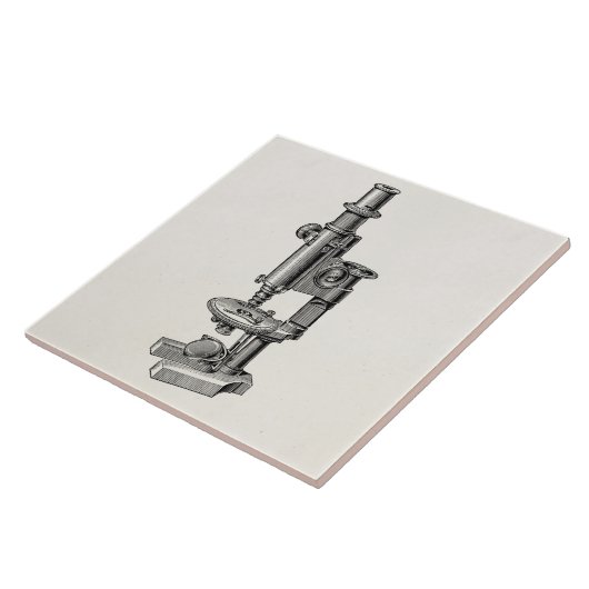 ヴィンテージの顕微鏡古く旧式な科学の顕微鏡 タイル (側面)