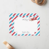 ヴィンテージの飛行機のサンキューカード ノートカード (正面/裏面インサイチュ)