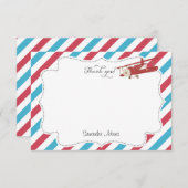 ヴィンテージの飛行機のサンキューカード ノートカード (正面/裏面)