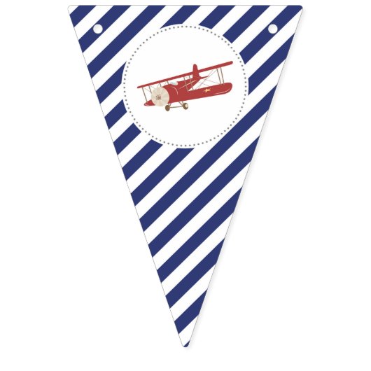 ヴィンテージの飛行機のベビーシャワーの旗 バンティングフラッグ (第2の旗)