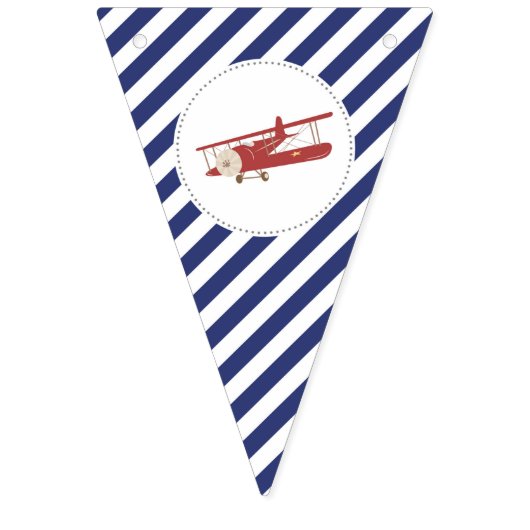 ヴィンテージの飛行機のベビーシャワーの旗 バンティングフラッグ (第1の旗)