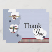 ヴィンテージの飛行機のベビーシャワーは感謝していしています サンキューカード (正面/裏面)