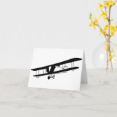 ヴィンテージの飛行機のメッセージカード カード (黄色い花)