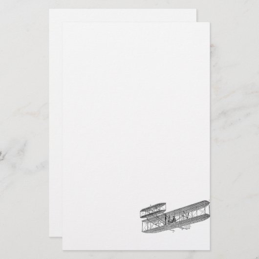 ヴィンテージの飛行機のレトロの古い複葉機の飛行機の複葉機 便箋 (正面/裏面)